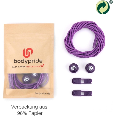 bodypride Round Reflective Purple 120cm Shoelaces - 1 Pair