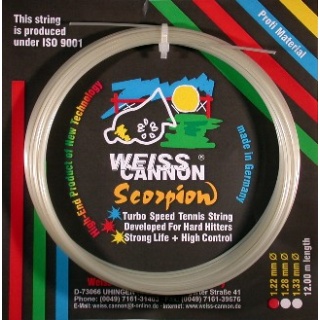 WeissCannon Tennis String Scorpion (Durability+Control) white 12m Set