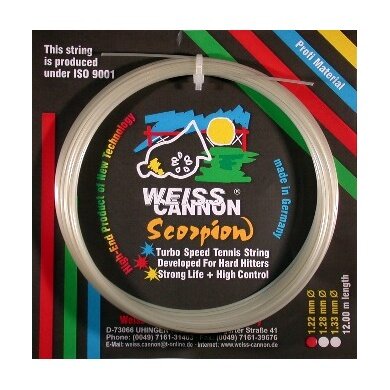 WeissCannon Tennis String Scorpion (Durability+Control) white 12m Set