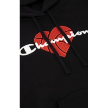 Champion Hoodie (Hoodie lined) Logo with Basketball Heart Print black Women