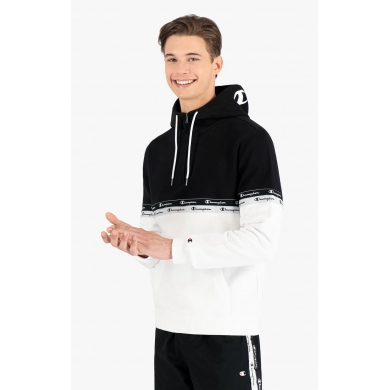 Champion Hoodie in colour block design with double logo piping white Men