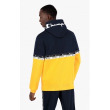 Champion Hoodie in Colour Block Design with Double Logo Piping Yellow Men