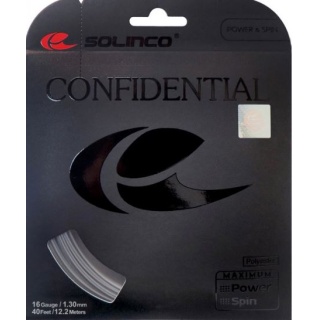 Solinco Tennis String Confidential (Durability+Feel) grey 12m Set