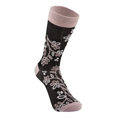 ECCO Daily Sock Crew Classic Floral (mix of viscose and polyamide fibers) black/pink Women - 1 Pair