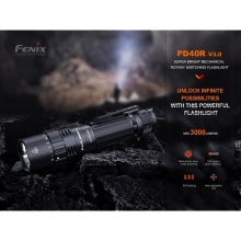 Fenix Flashlight PD40R V3.0 LED 3,000 Lumens (rechargeable, max. range 500 meters) black