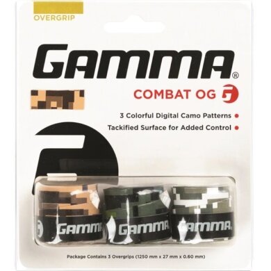 Gamma Overgrip Combat (non-slip grip) 0.6mm assorted - 3 pieces