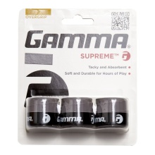 Gamma Overgrip Supreme (durable, excellent grip + moisture absorption) 0.6mm grey - 3 pieces