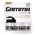 Gamma Overgrip Supreme (durable, excellent grip + moisture absorption) 0.6mm white - 3 pieces