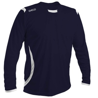 GECO Sport Long Sleeve Shirt Levante (100% Polyester) Dark Blue/White Men