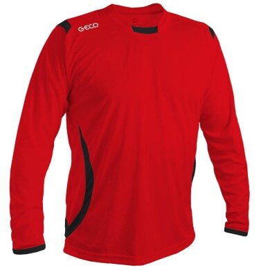 GECO Sport Long Sleeve Shirt Levante (100% Polyester) Red/Black Men