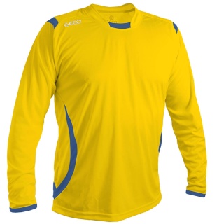 GECO Sport Long Sleeve Shirt Levante (100% Polyester) Yellow/Blue Men