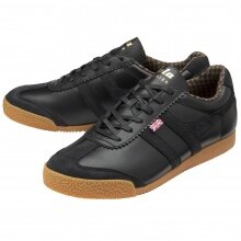 Gola Sneaker Harrier Tweed (fine full leather version) - Made in England - black Men