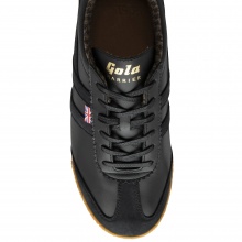 Gola Sneaker Harrier Tweed (fine full leather version) - Made in England - black Men