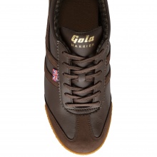 Gola Sneaker Harrier Tweed (premium full leather version) - Made in England - brown men's