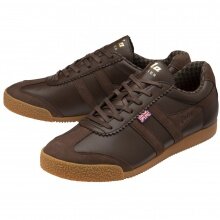 Gola Sneaker Harrier Tweed (premium full leather version) - Made in England - brown men's