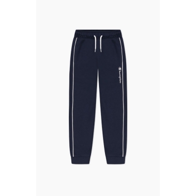 Champion Leisure Pants Rib Cuff Pants with contrast piping long dark blue Children