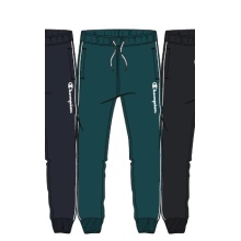 Champion Leisure Pants Rib Cuff Pants with contrasting piping long petrol blue Children