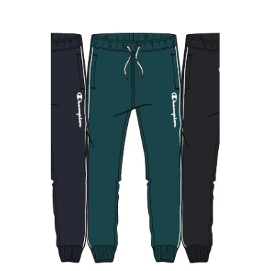 Champion Leisure Pants Rib Cuff Pants with contrasting piping long petrol blue Children