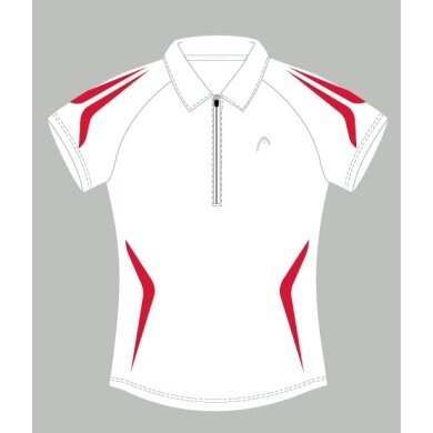 Head Polo Zip white/red Women (Size S)