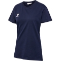 hummel Sport/Leisure Shirt hmlGO 2.0 (Organic Cotton, Classic Design) Short Sleeve Navy Blue Women