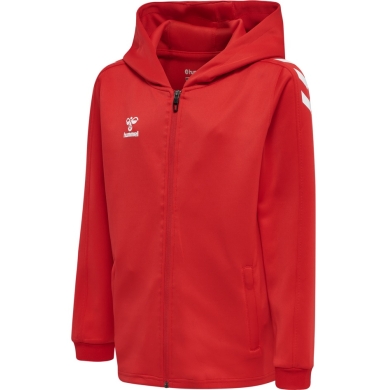 hummel Sport Hooded Jacket hmlCORE XK Poly Zip Hood Sweat (Polyester Sweat Fabric) with Hood Red Children