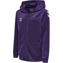 hummel Sport Hooded Jacket hmlCORE XK Poly Zip Hood Sweat (Polyester Sweat Fabric) with Hood Purple/White Children