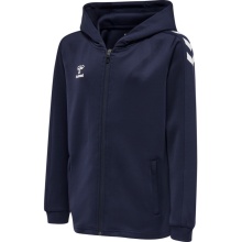 hummel Sport Hooded Jacket hmlCORE XK Poly Zip Hood Sweat (Polyester Sweat Fabric) with Hood Navy Blue Kids