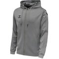 hummel Sport Hooded Jacket hmlCORE XK Poly Zip Hood Sweat (Polyester Sweat Fabric) with Hood Grey Men