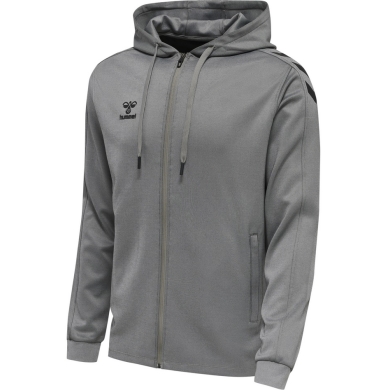 hummel Sport Hooded Jacket hmlCORE XK Poly Zip Hood Sweat (Polyester Sweat Fabric) with Hood Grey Men