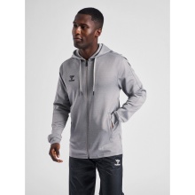 hummel Sport Hooded Jacket hmlCORE XK Poly Zip Hood Sweat (Polyester Sweat Fabric) with Hood Grey Men