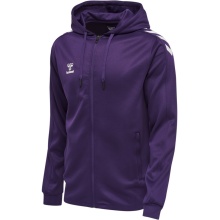 hummel Sport Hooded Jacket hmlCORE XK Poly Zip Hood Sweat (Polyester Sweat Fabric) with Hood Purple/White Men