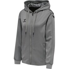 hummel Sports Hoodie hmlCORE XK Poly Zip Hood Sweat (Polyester Sweat Fabric) with Hood Grey Women