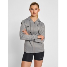 hummel Sports Hoodie hmlCORE XK Poly Zip Hood Sweat (Polyester Sweat Fabric) with Hood Grey Women