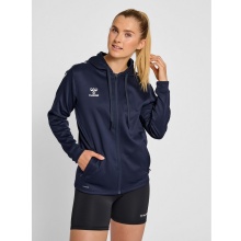 hummel Sport Hooded Jacket hmlCORE XK Poly Zip Hood Sweat (Polyester Sweat Fabric) with Hood Navy Blue Women