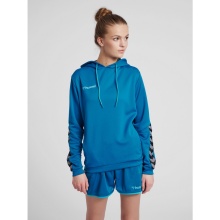 hummel Sport Hoodie hmlAUTHENTIC Poly Hoodie (knitted polyester) with hood teal blue Women