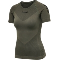 hummel Functional Underwear Short Sleeve Seamless Round Neck green Women