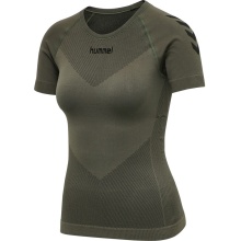 hummel Functional Underwear Short Sleeve Seamless Round Neck green Women