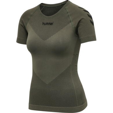 hummel Functional Underwear Short Sleeve Seamless Round Neck green Women