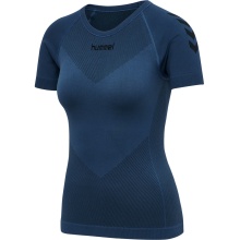 hummel Functional Underwear Short Sleeve Seamless Round Neck denim blue Women