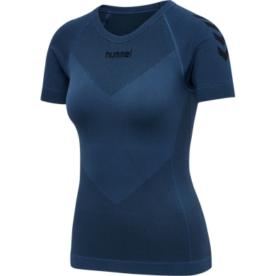 hummel Functional Underwear Short Sleeve Seamless Round Neck denim blue Women