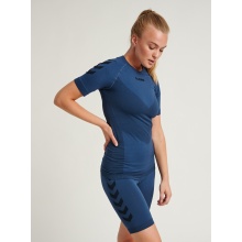 hummel Functional Underwear Short Sleeve Seamless Round Neck denim blue Women