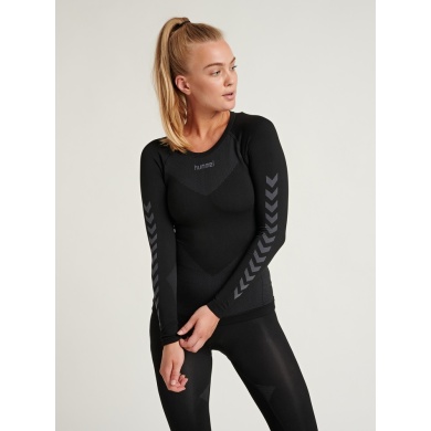 hummel Functional Underwear Long Sleeve Seamless Round Neck Seamless Black Women