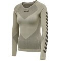 hummel Functional Underwear Long Sleeve Seamless Round Neck Seamless Grey Women