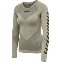 hummel Functional Underwear Long Sleeve Seamless Round Neck Seamless Grey Women