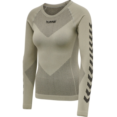 hummel Functional Underwear Long Sleeve Seamless Round Neck Seamless Grey Women