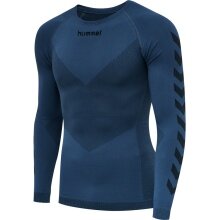 hummel Functional Underwear Long Sleeve Seamless Round Neck seamless denim blue Men