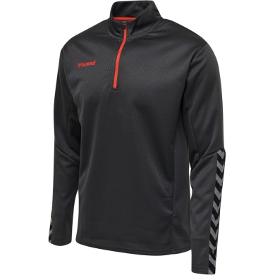 hummel Sport Long Sleeve Shirt hmlAUTHENTIC Half-Zip Sweatshirt (knitted polyester) asphalt grey Men