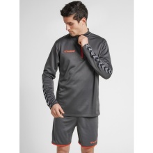 hummel Sport Long Sleeve Shirt hmlAUTHENTIC Half-Zip Sweatshirt (knitted polyester) asphalt grey Men