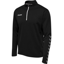 hummel Sport Long Sleeve Shirt hmlAUTHENTIC Half-Zip Sweatshirt (knitted polyester) black/white Men