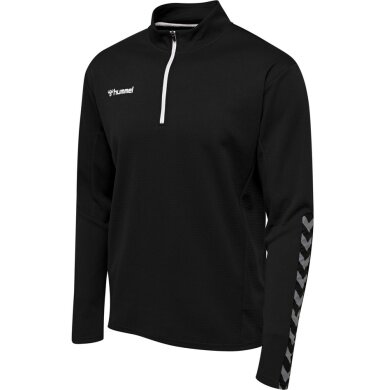 hummel Sport Long Sleeve Shirt hmlAUTHENTIC Half-Zip Sweatshirt (knitted polyester) black/white Men